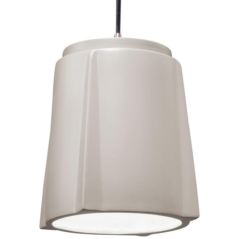 Image 1 Compass 8 inch Wide Matte White Ceramic LED Mini Pendant Light