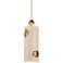 Compass 8" Wide Taupe and Gold Cylinder Modern Luxe Mini Pendant
