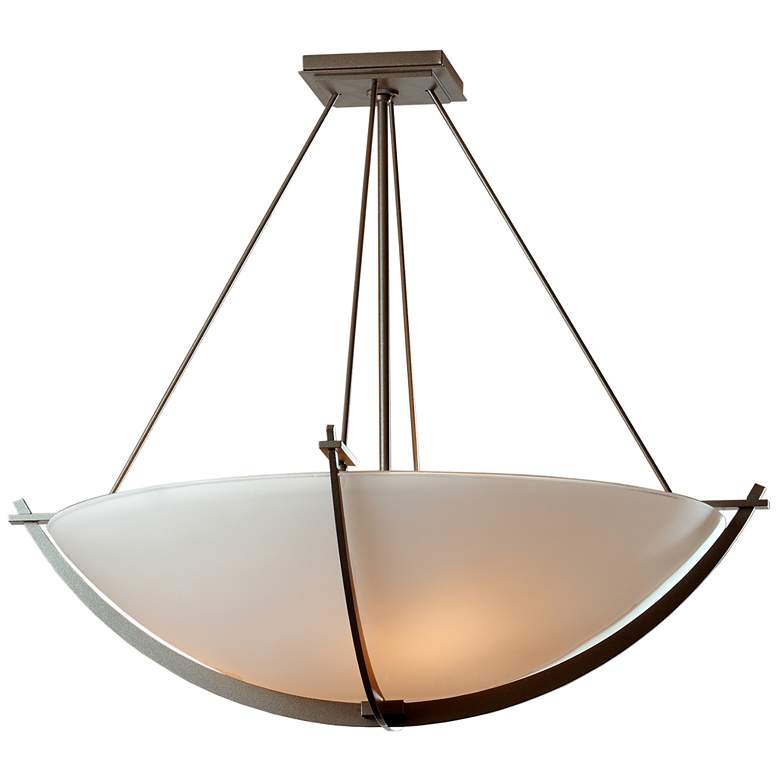 Image 1 Compass Large Semi-Flush - Dark Smoke Finish - Opal Glass