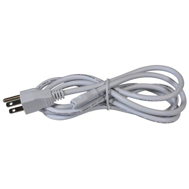 Image 1 Complete White 6' Long Under Cabinet Power Cord