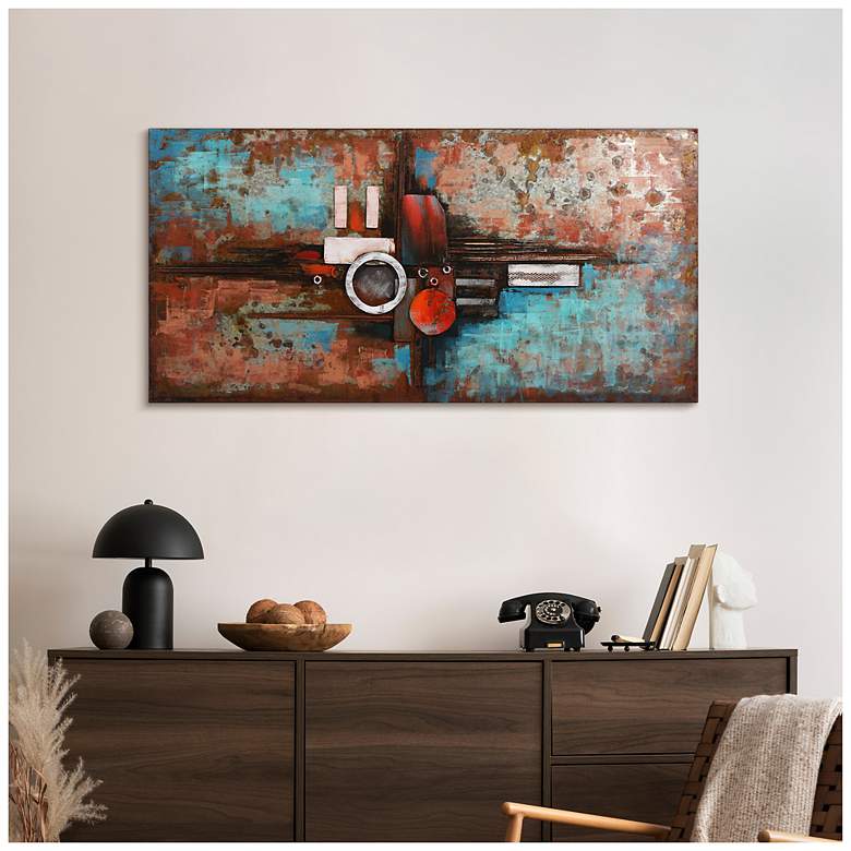 Image 4 Composition I" Mixed Media Iron Hand Painted Dimensional Wall Art more views