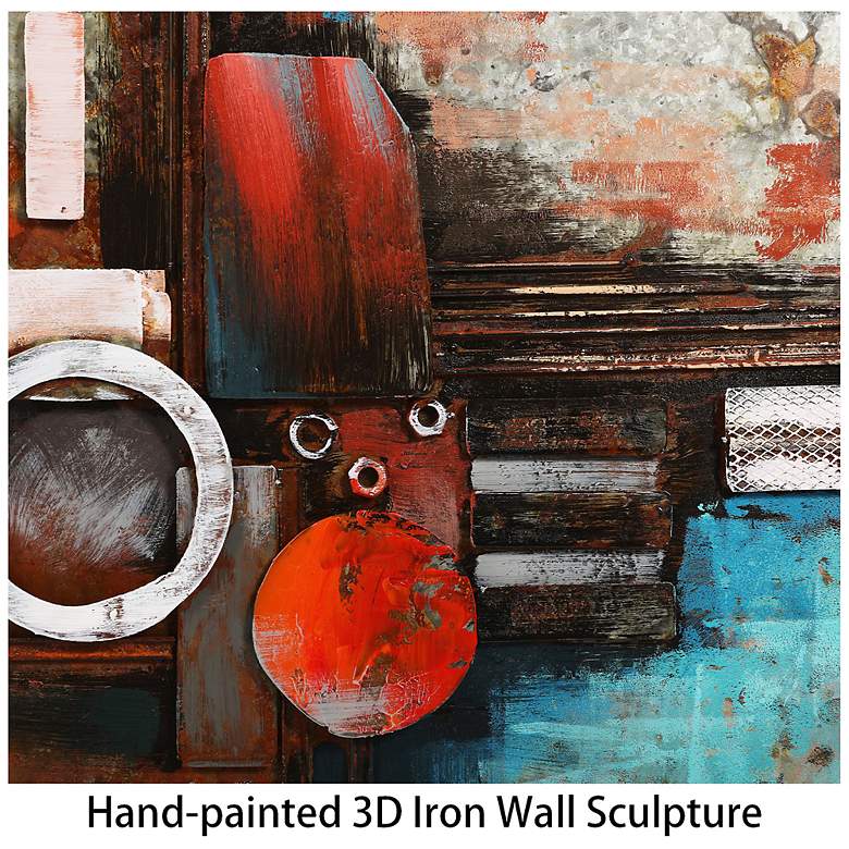 Image 6 Composition I" Mixed Media Iron Hand Painted Dimensional Wall Art more views