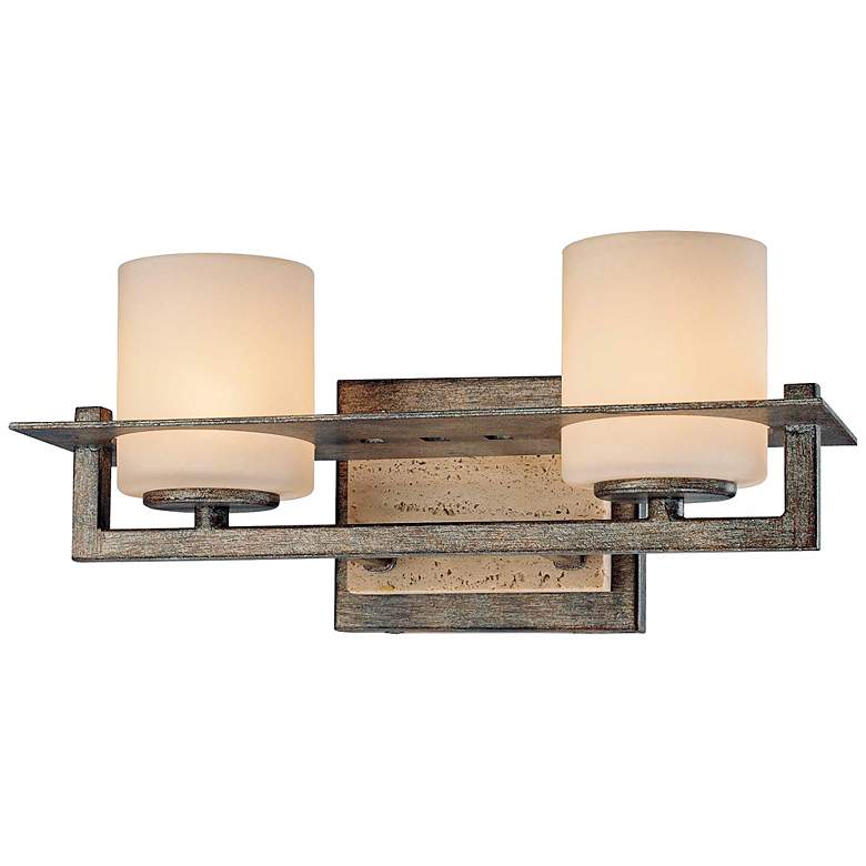 Image 1 Compositions 12 3/4" Wide Iron 2-Light Bath Light