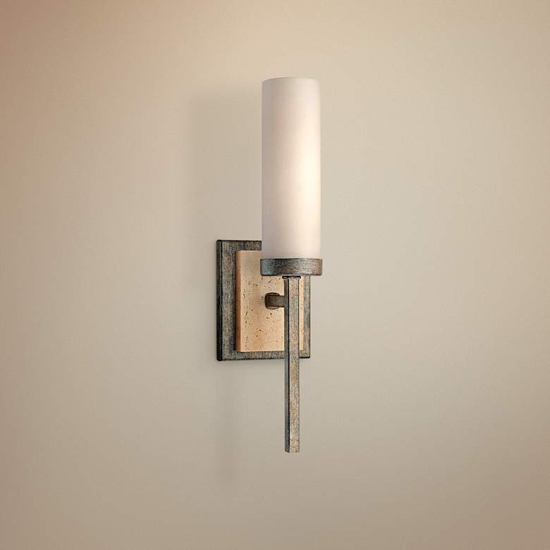 Image 1 Compositions Collection 15 1/4 inch High Iron Wall Sconce