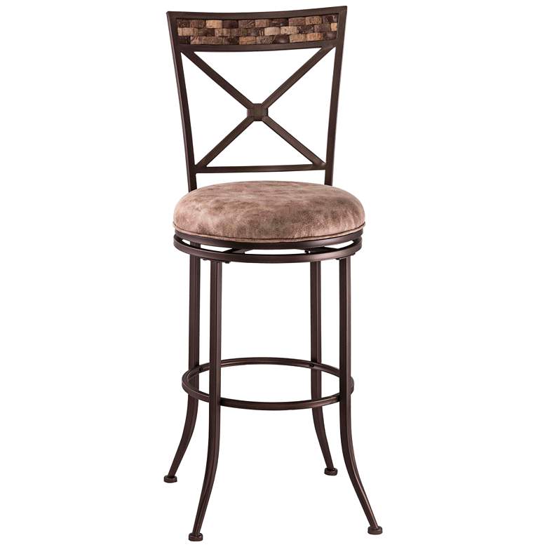 Image 1 Compton 26 inch Beige Faux Leather Swivel Counter Stool