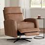 Conan Teramo Saddle Faux Leather Pedestal Recliner