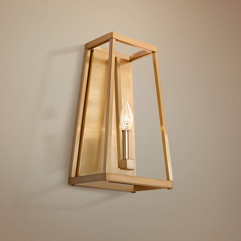Image 1 Conant 15" High Gilded Satin Brass Wall Sconce
