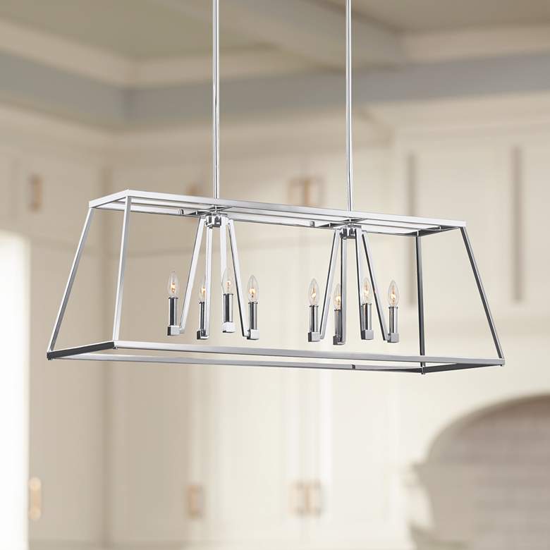 Image 1 Conant 48" Wide Chrome Kitchen Island Light Chandelier