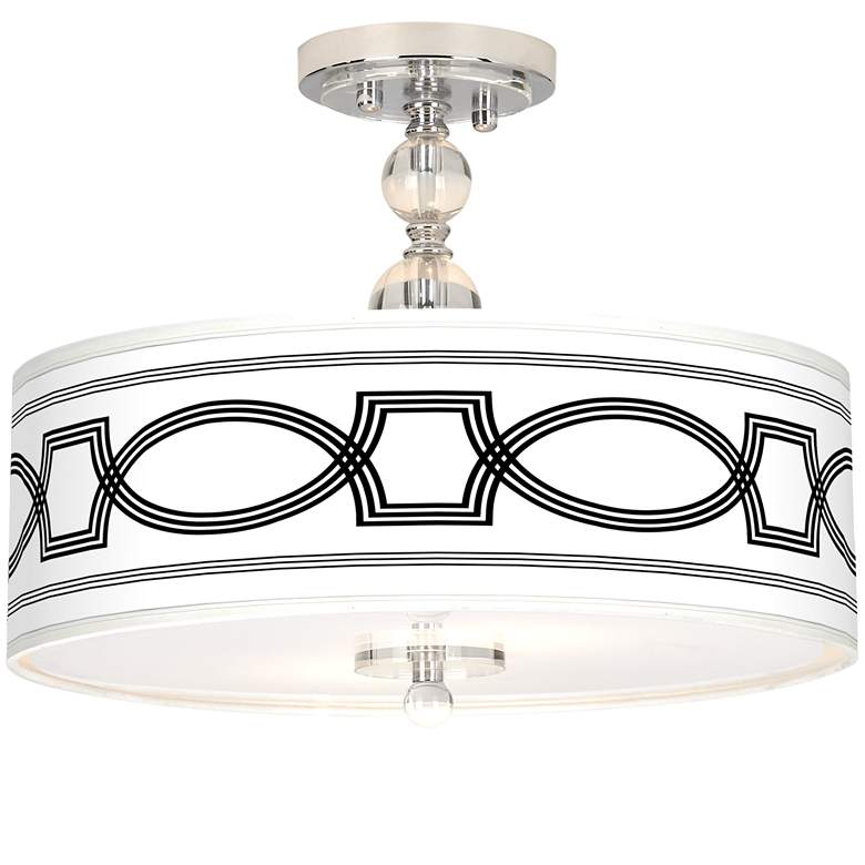 Image 1 Concave Giclee 16 inch Wide Semi-Flush Ceiling Light