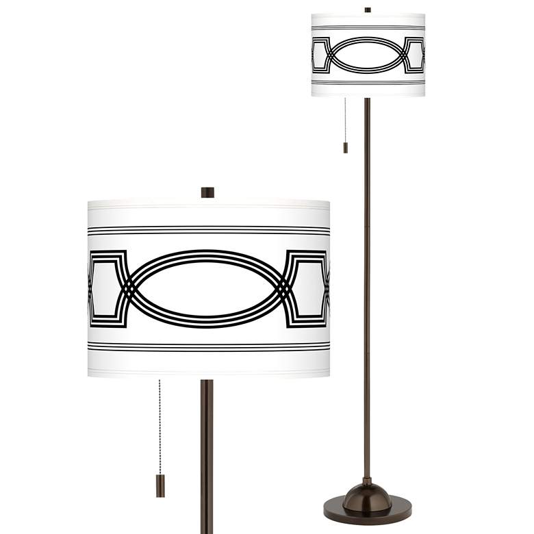Image 1 Concave Giclee Glow Bronze Club Floor Lamp