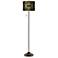 Concave Gold Metallic Giclee Glow Bronze Club Floor Lamp