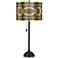 Concave Gold Metallic Giclee Glow Tiger Bronze Club Table Lamp