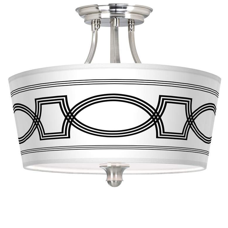 Image 1 Concave Tapered Drum Giclee Ceiling Light