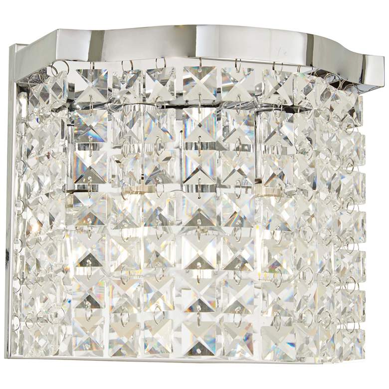 Image 1 Concentus 8 1/4 inch High Chrome and Crystal Wall Sconce