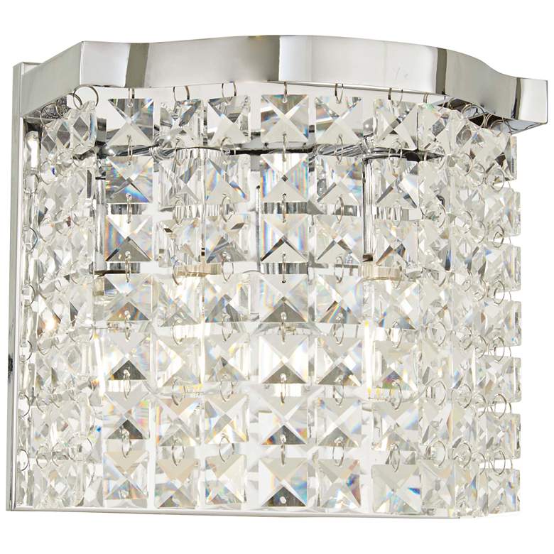 Image 1 Concentus 8 1/4" High Chrome and Crystal Wall Sconce