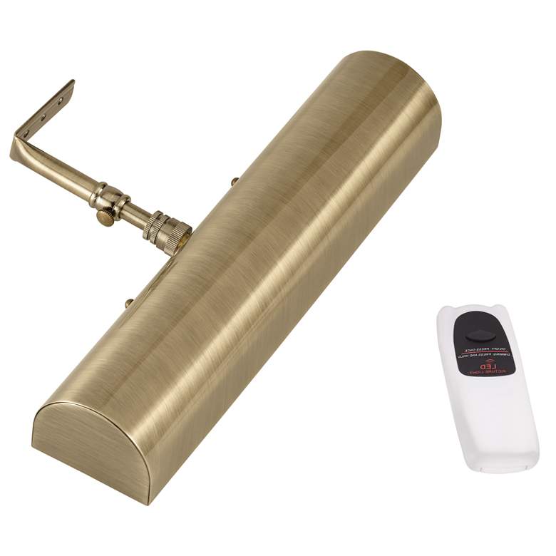 Image 4 Concept 11 1/2" Wide Brass Cordless Battery Powered LED Picture Light more views