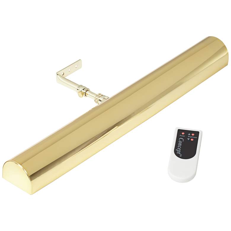 Concept Polished Brass 18 inch Wide Battery LED Picture Light more views