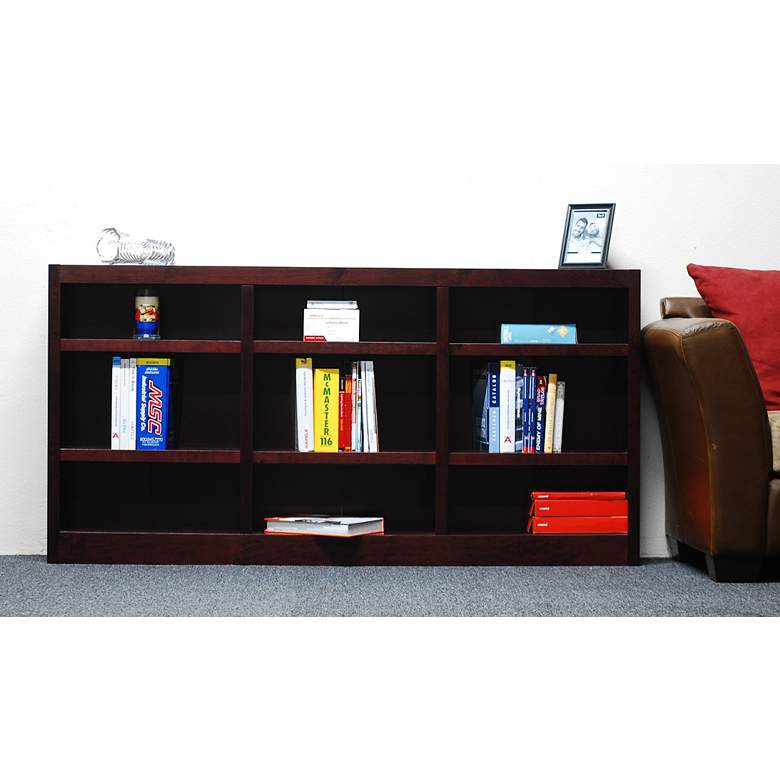 Image 4 Concepts in Wood 36 inch High Cherry Wood 9-Shelf Bookcase more views