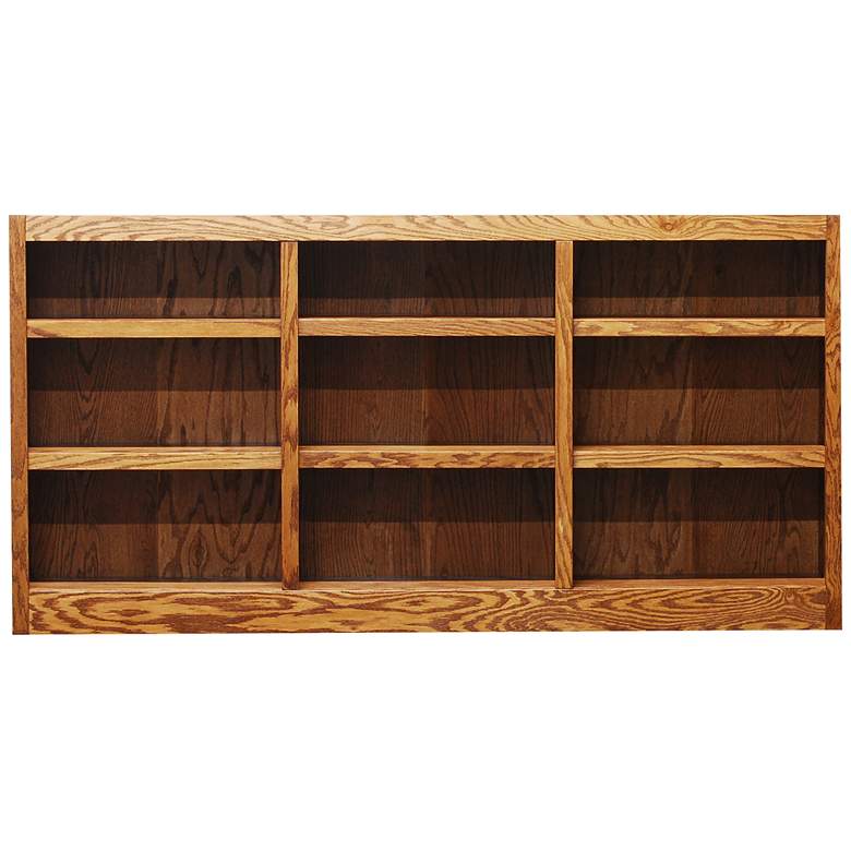 Image 1 Concepts in Wood 36 inch High Dry Oak Wood 9-Shelf Bookcase