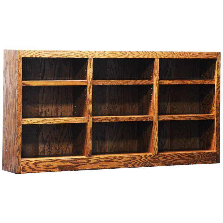 Image 3 Concepts in Wood 36 inch High Dry Oak Wood 9-Shelf Bookcase more views