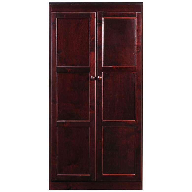 Image 3 Concepts in Wood 60" High Cherry Wood 4-Shelf Storage Cabinet more views
