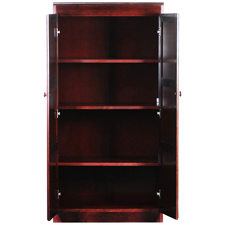 Image 4 Concepts in Wood 60" High Cherry Wood 4-Shelf Storage Cabinet more views