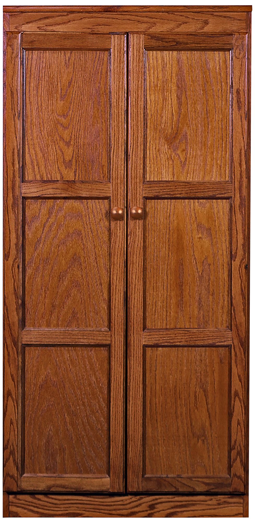 Image 4 Concepts In Wood 60" High Dry Oak Finish 4-Shelf Storage Cabinet more views