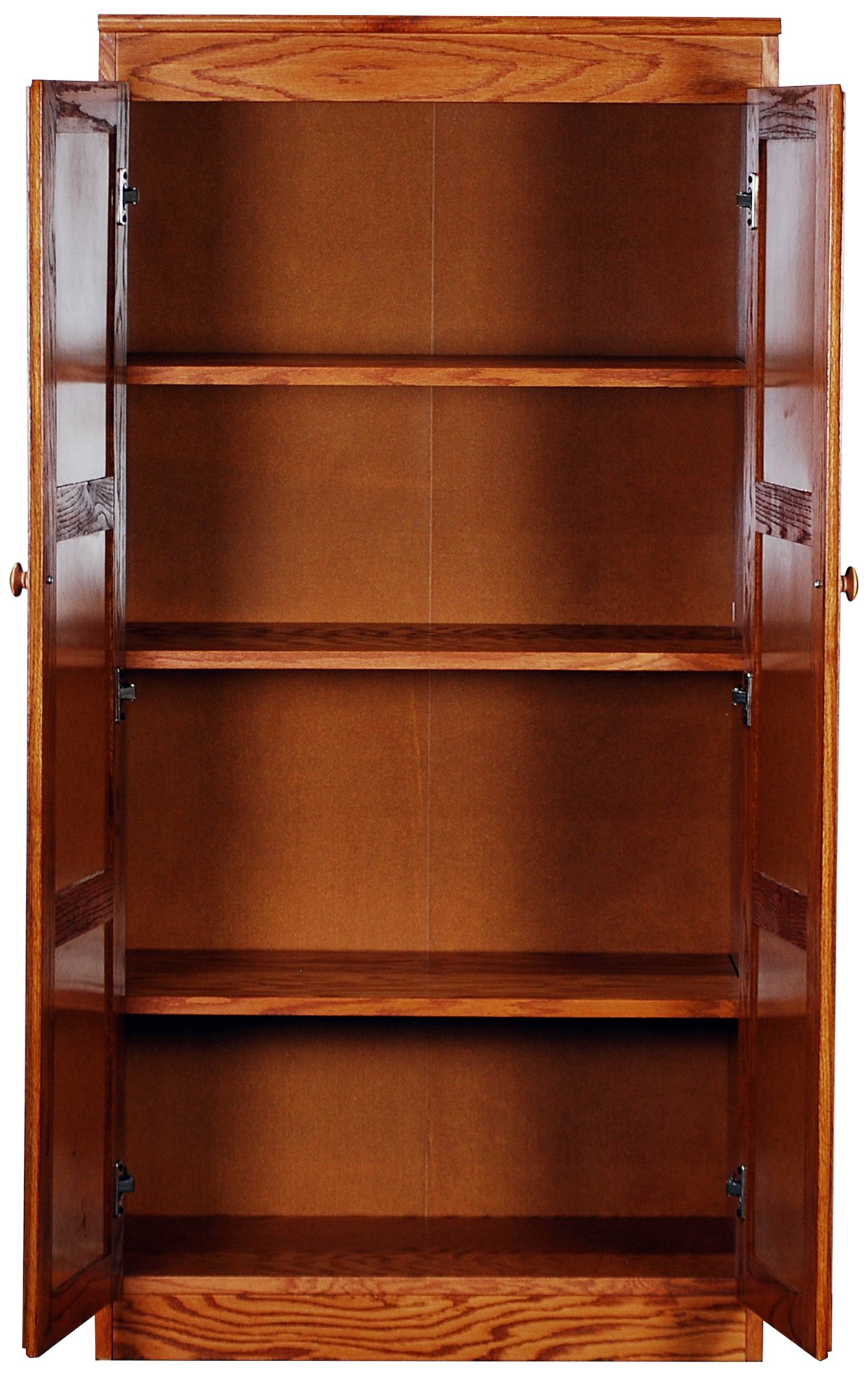 Image 5 Concepts In Wood 60" High Dry Oak Finish 4-Shelf Storage Cabinet more views