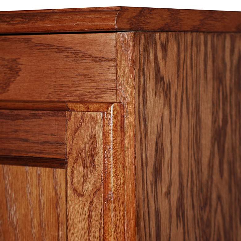 Image 2 Concepts In Wood 60" High Dry Oak Wood 4-Shelf Storage Cabinet more views