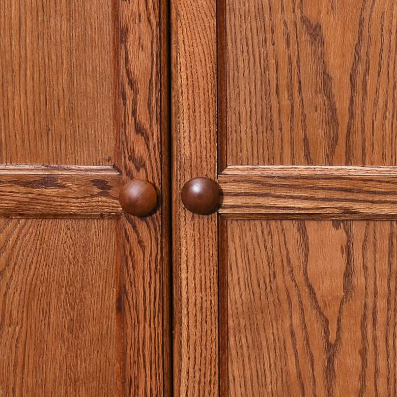 Image 3 Concepts In Wood 60" High Dry Oak Wood 4-Shelf Storage Cabinet more views