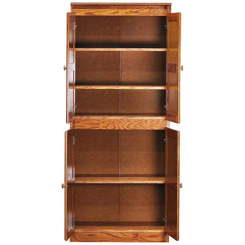 Image 3 Concepts in Wood 72" High Dry Oak Wood 5-Shelf Storage Cabinet more views