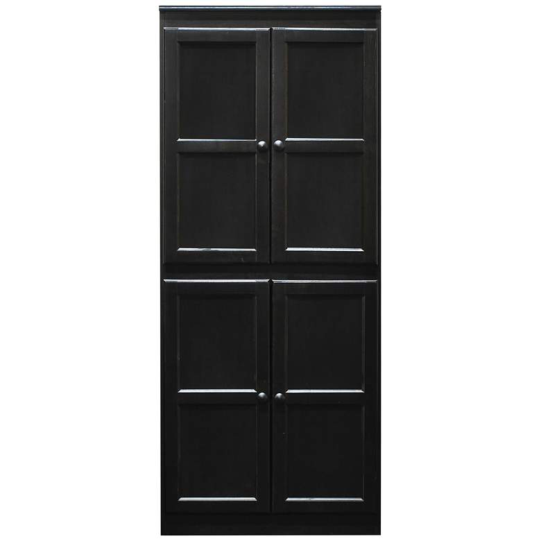 Image 3 Concepts in Wood 72 inch High Espresso Wood 5-Shelf Storage Cabinet more views