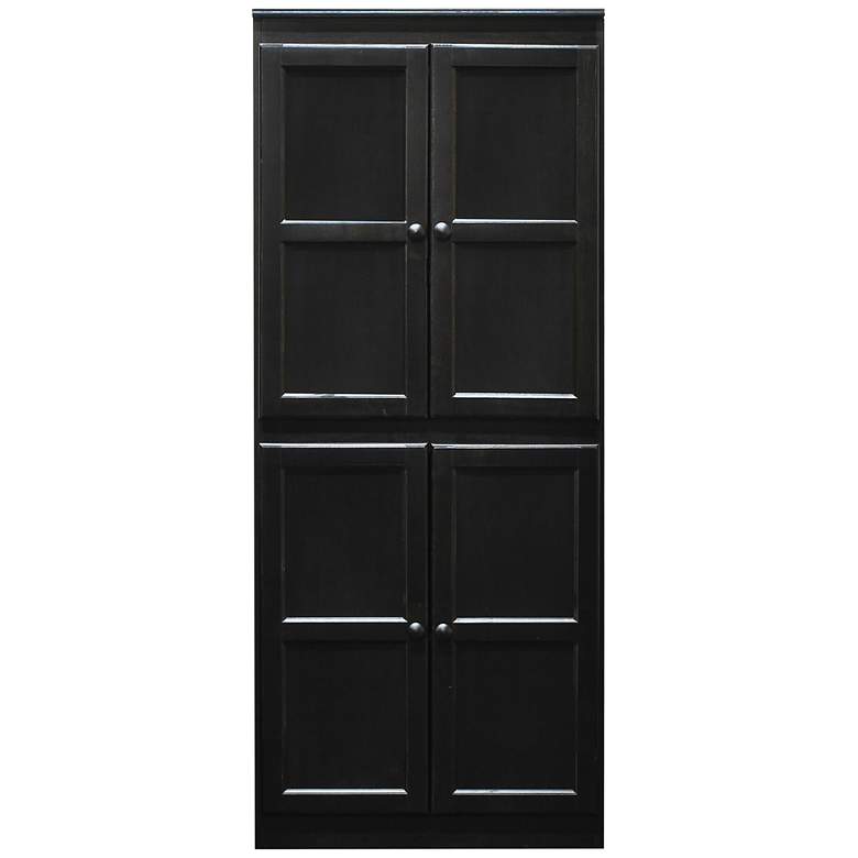 Image 3 Concepts in Wood 72" High Espresso Wood 5-Shelf Storage Cabinet more views