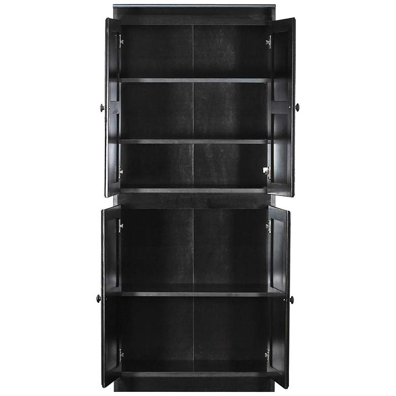 Image 4 Concepts in Wood 72" High Espresso Wood 5-Shelf Storage Cabinet more views