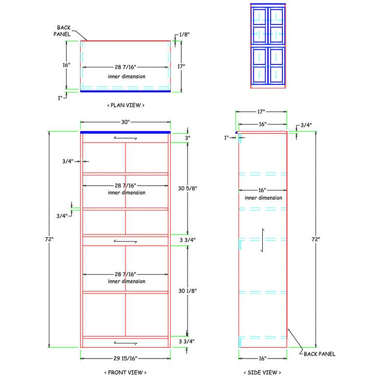 Image 7 Concepts in Wood 72" High Espresso Wood 5-Shelf Storage Cabinet more views