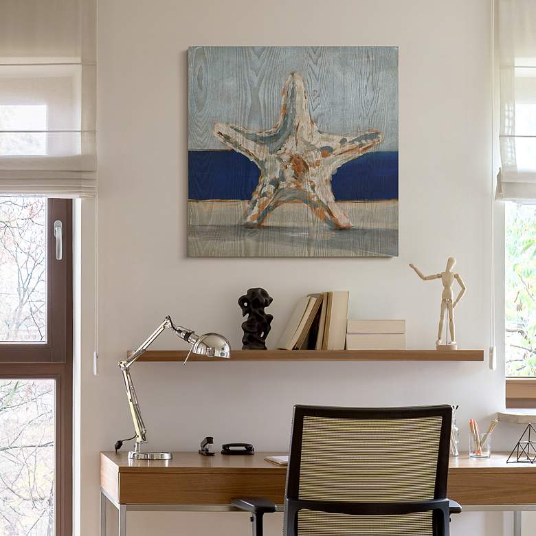 Image 7 Conch and Star Fish 24" Square 2-Piece Wood Wall Art Set more views
