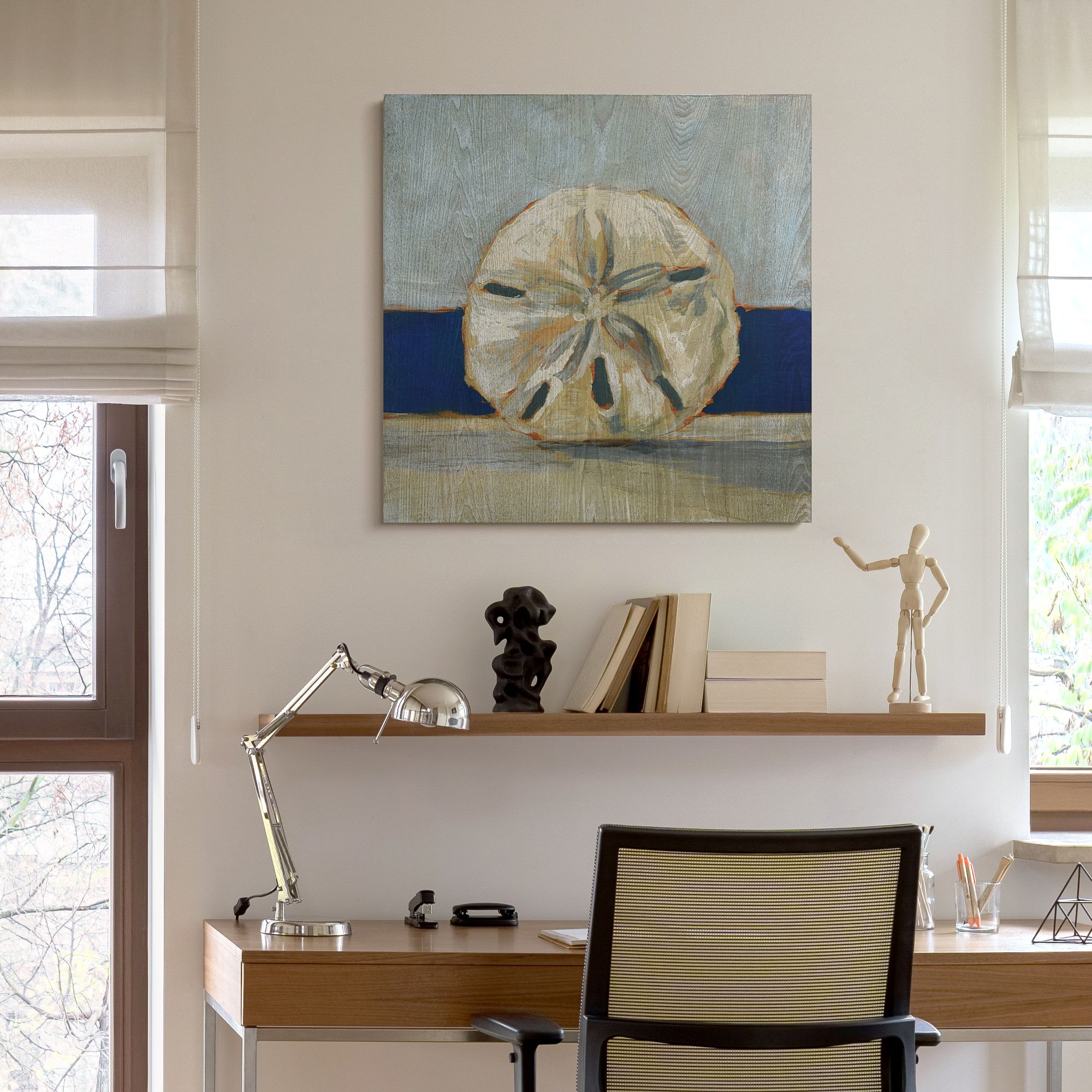 Conch and Star Fish 24" Square 2-Piece Wood Wall Art Set