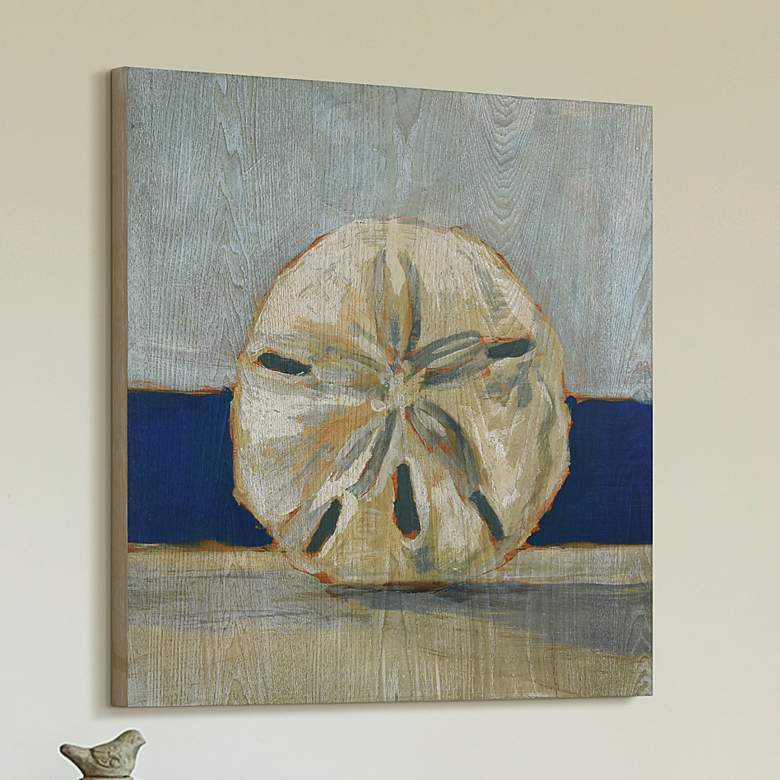 Image 1 Conch by the Sea 24" Square Giclee Printed Wood Wall Art
