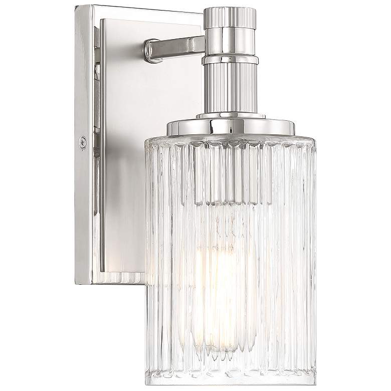 Image 4 Concord 1-Light Bathroom Vanity Light in Silver and Polished Nickel more views