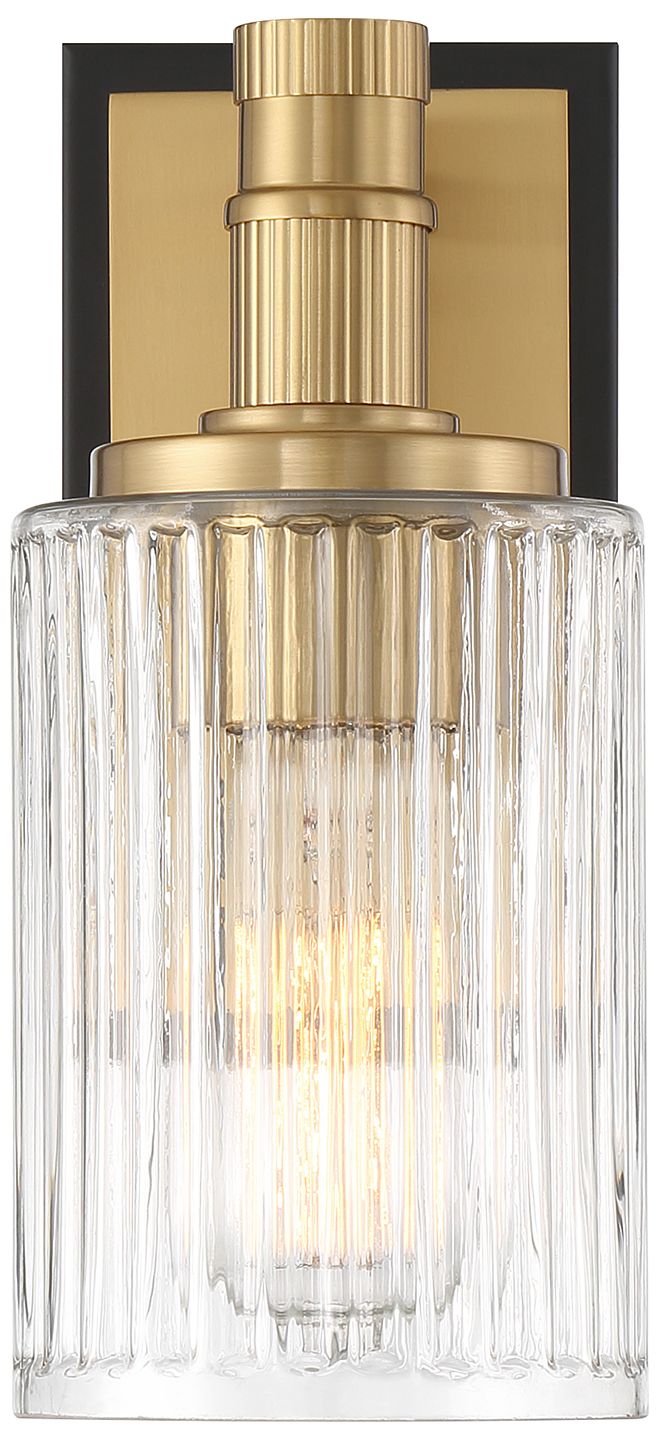 Image 3 Concord 1-Light Wall Sconce in Matte Black with Warm Brass more views