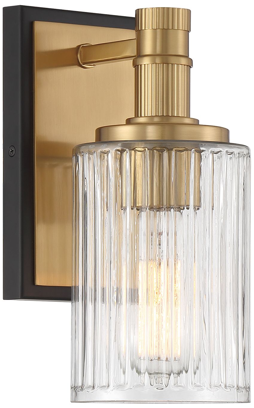 Image 4 Concord 1-Light Wall Sconce in Matte Black with Warm Brass more views