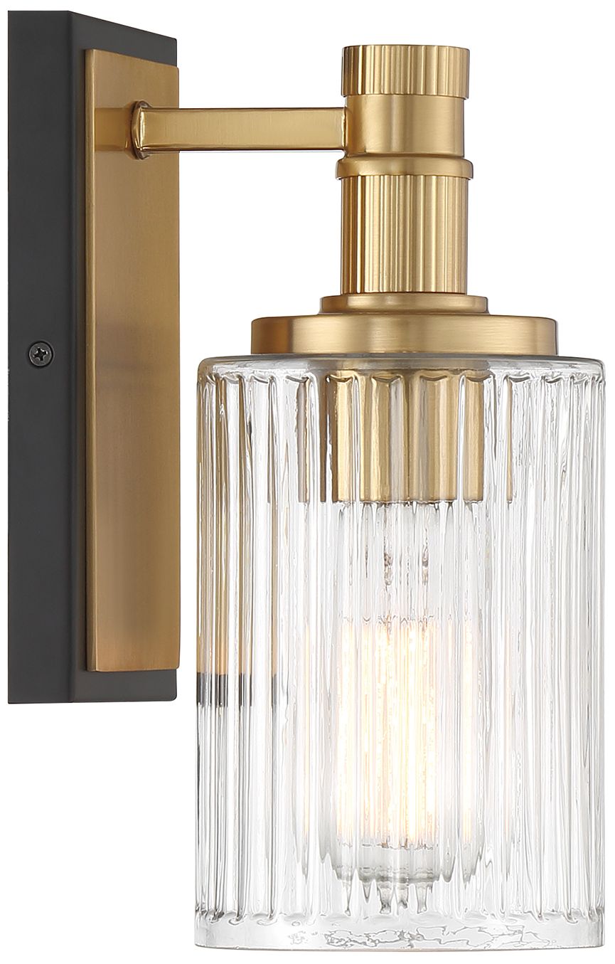Image 5 Concord 1-Light Wall Sconce in Matte Black with Warm Brass more views