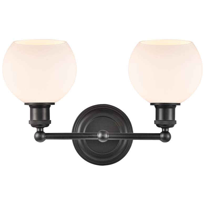 Image 1 Concord 16" 2-Light Matte Black Bath Light w/ Matte White Shade