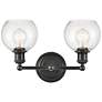 Concord 16" 2-Light Matte Black Bath Light w/ Seedy Shade
