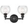 Concord 16" 2-Light Matte Black Bath Light w/ Seedy Shade