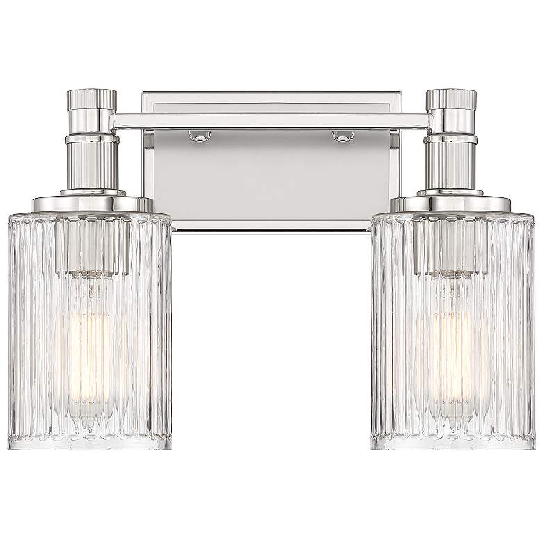 Image 1 Concord 2-Light Bathroom Vanity Light in Silver and Polished Nickel