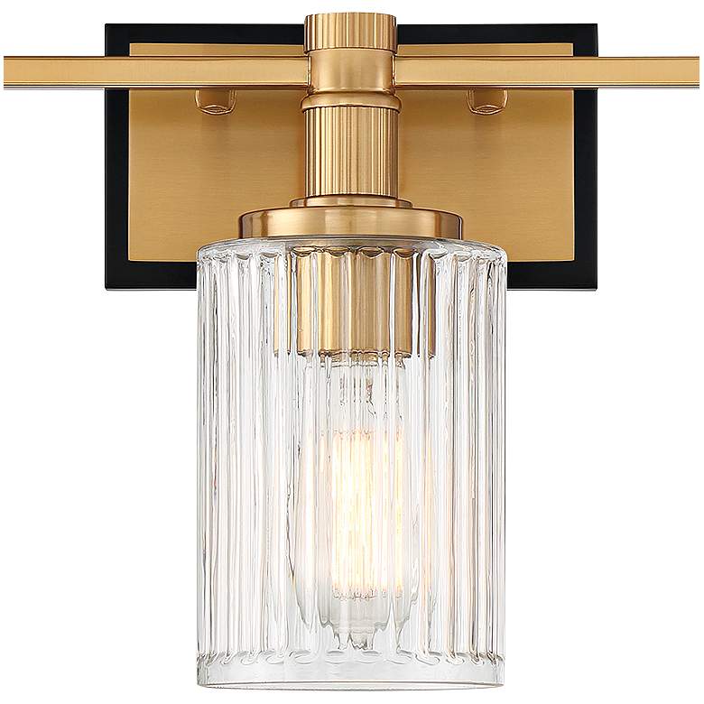 Image 2 Concord 22" Wide Warm Brass and Black 3-Light Bath Light more views