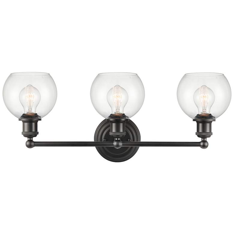 Image 1 Concord 24" 3-Light Matte Black Bath Light w/ Clear Shade