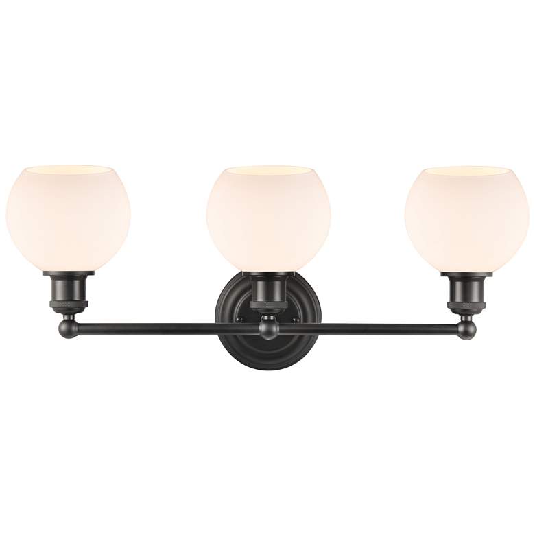 Image 1 Concord 24" 3-Light Matte Black Bath Light w/ Matte White Shade