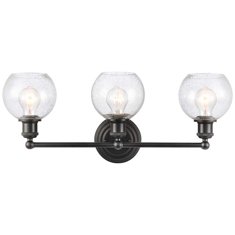 Image 1 Concord 24" 3-Light Matte Black Bath Light w/ Seedy Shade